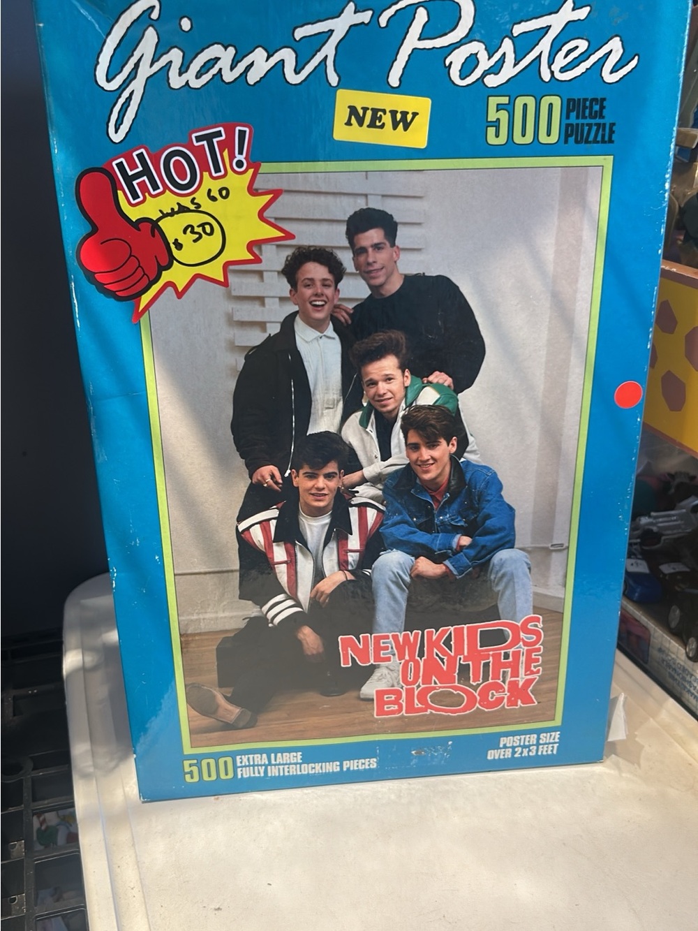 Vintage New Kids On The Block Giant Poster Puzzle - Blue, Red, Yellow